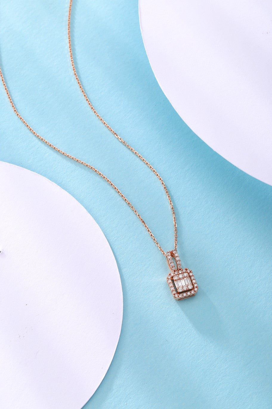 Diamond-Encrusted Square T Pendant Jewelry - White Diamond Pendant