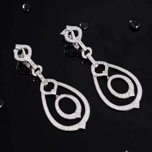 Diamond Five-Ring Earrings - Luxurious Jewelry Piece - Jeweler.Jewelry