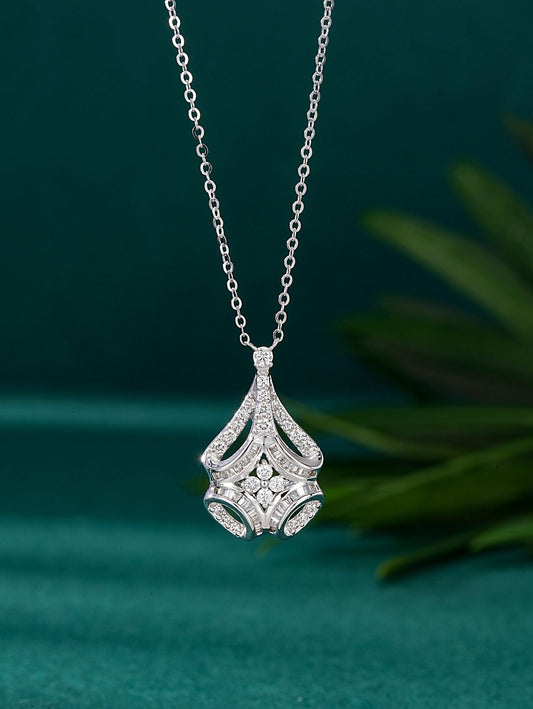 Diamond Four-Hole Ladder Drill Hollow Pendant Jewelry - White Diamond Pendant