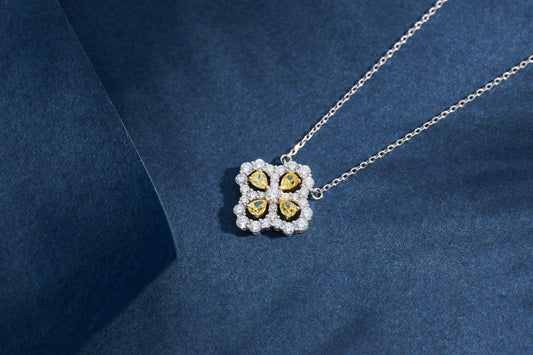 Diamond Four-Leaf Clover Pendant Jewelry - Wholesale Offer - Yellow Diamond Pendant