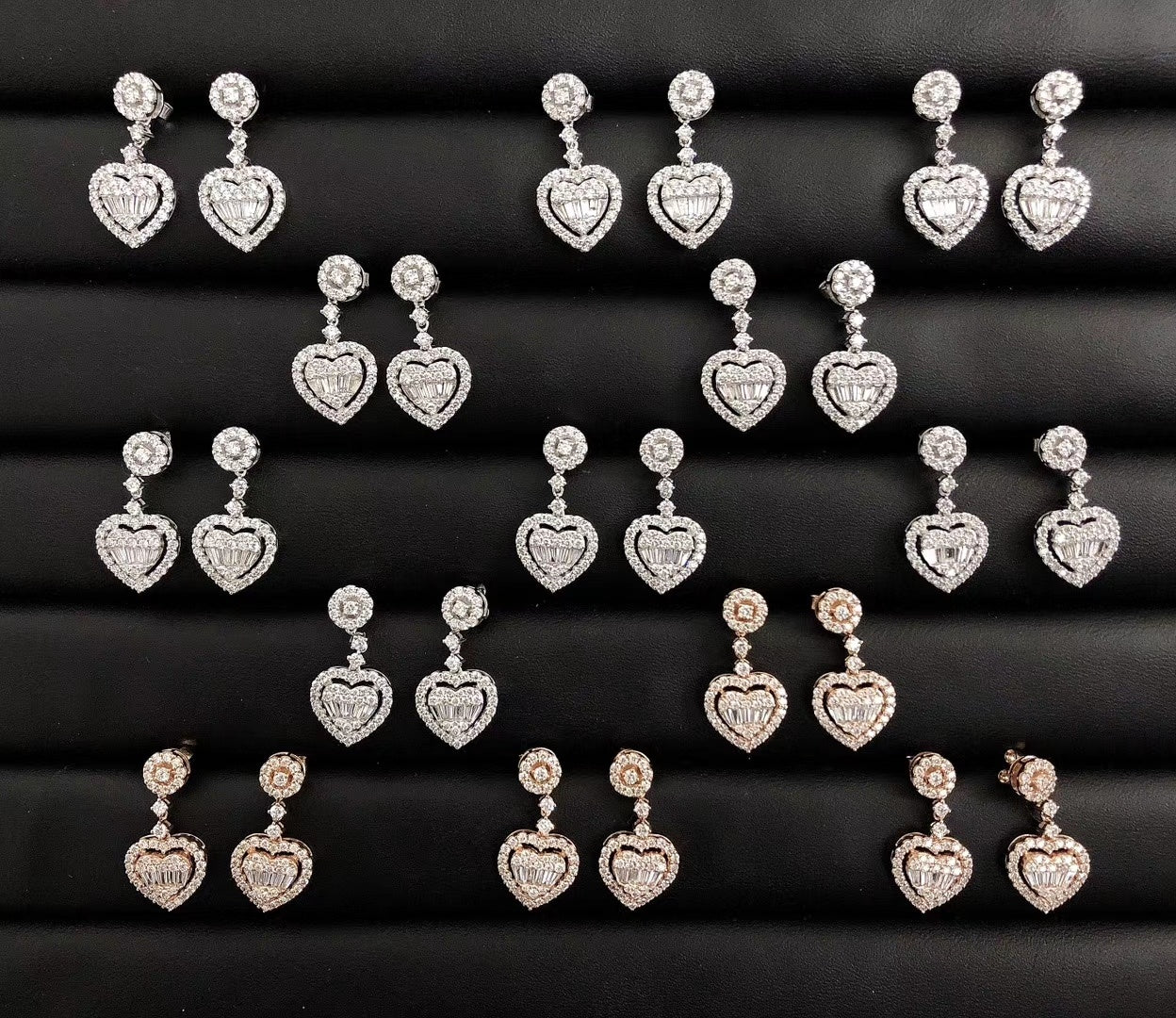 Diamond Heart-Shaped Jewelry Set: A Sparkling Choice - White Diamond Set System