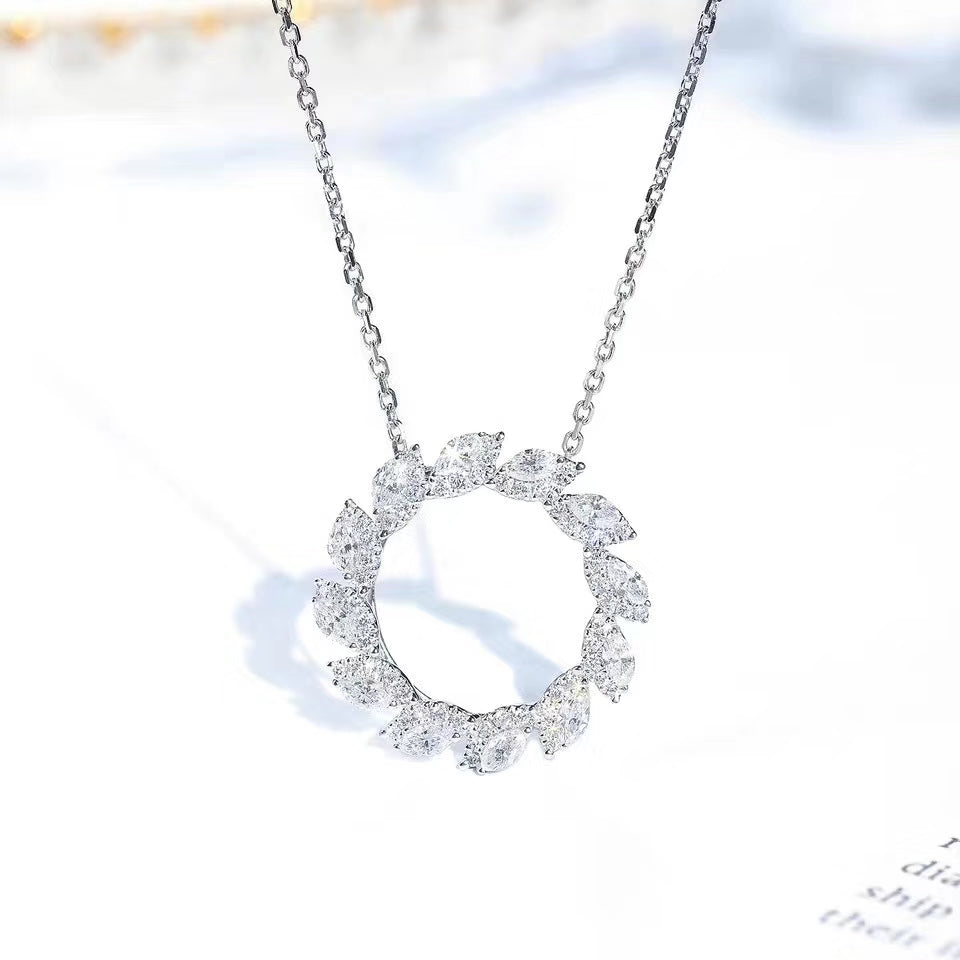 Diamond Horseshoe Pendant - Unique Jewelry Piece - White Diamond Pendant