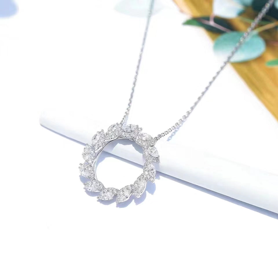 Diamond Horseshoe Pendant - Unique Jewelry Piece - White Diamond Pendant