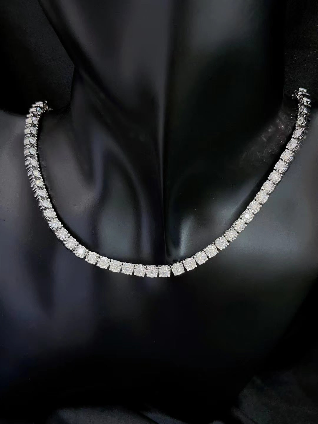 Diamond Jewelry Set: Round-Cut Diamond Necklace Ring and Earrings - White Diamond Set System