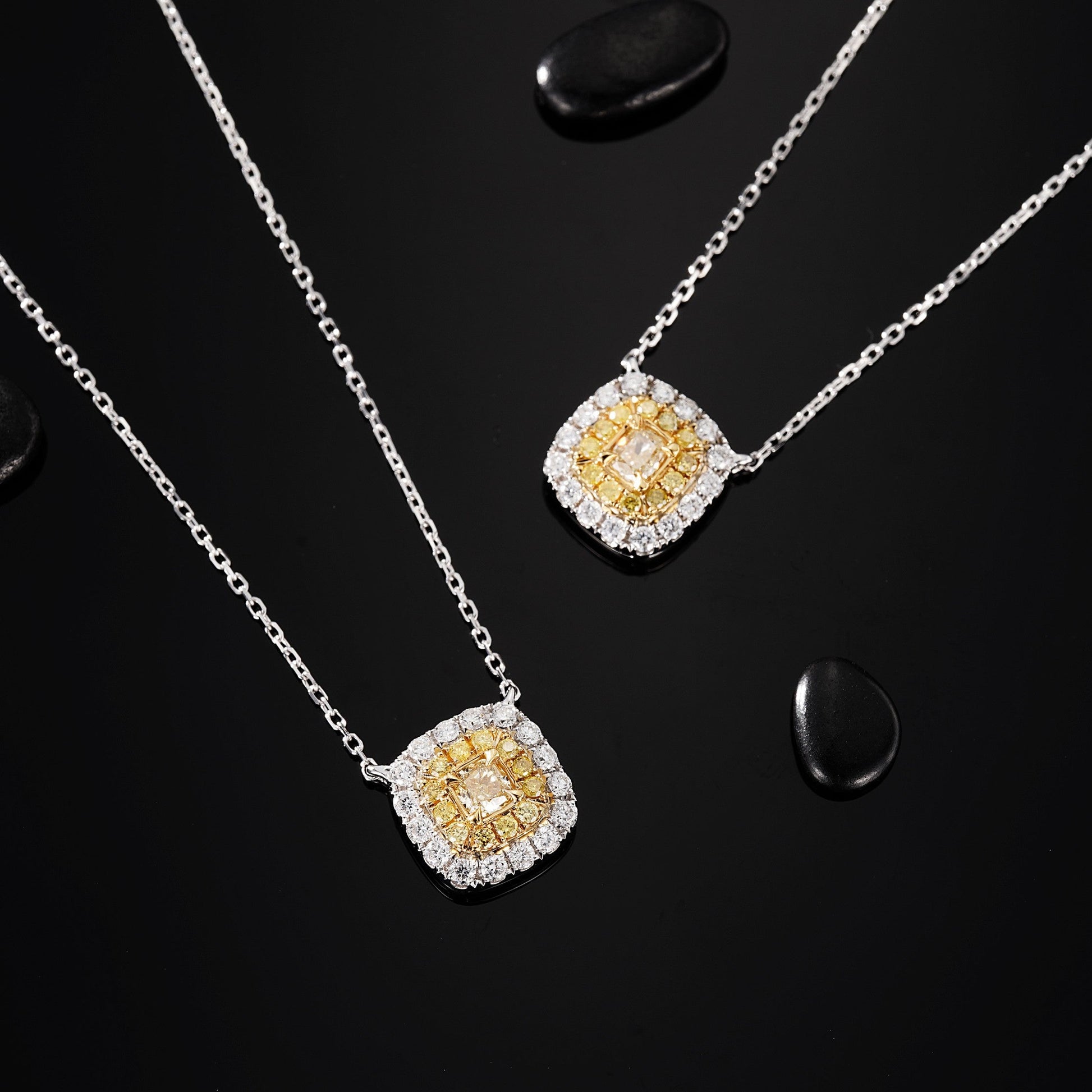 Diamond Locket Pendant Jewelry - Elegant and Sparkling Choice - Yellow Diamond Pendant