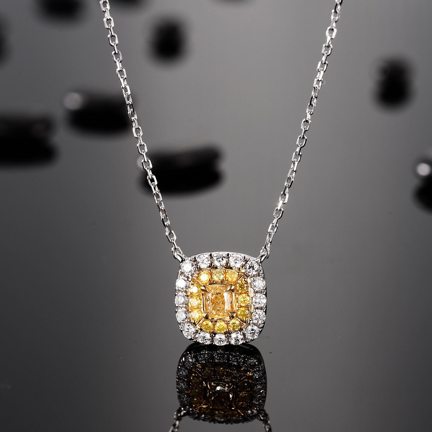 Diamond Locket Pendant Jewelry - Elegant and Sparkling Choice - Yellow Diamond Pendant