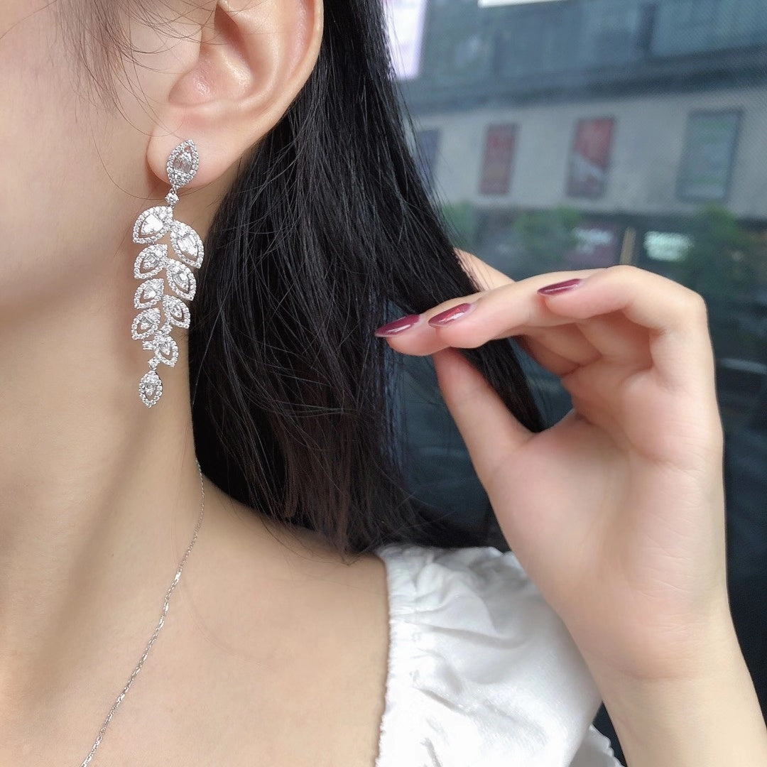 Diamond Marquise Briolette Earrings - Unique Jewelry Piece - Jeweler.Jewelry