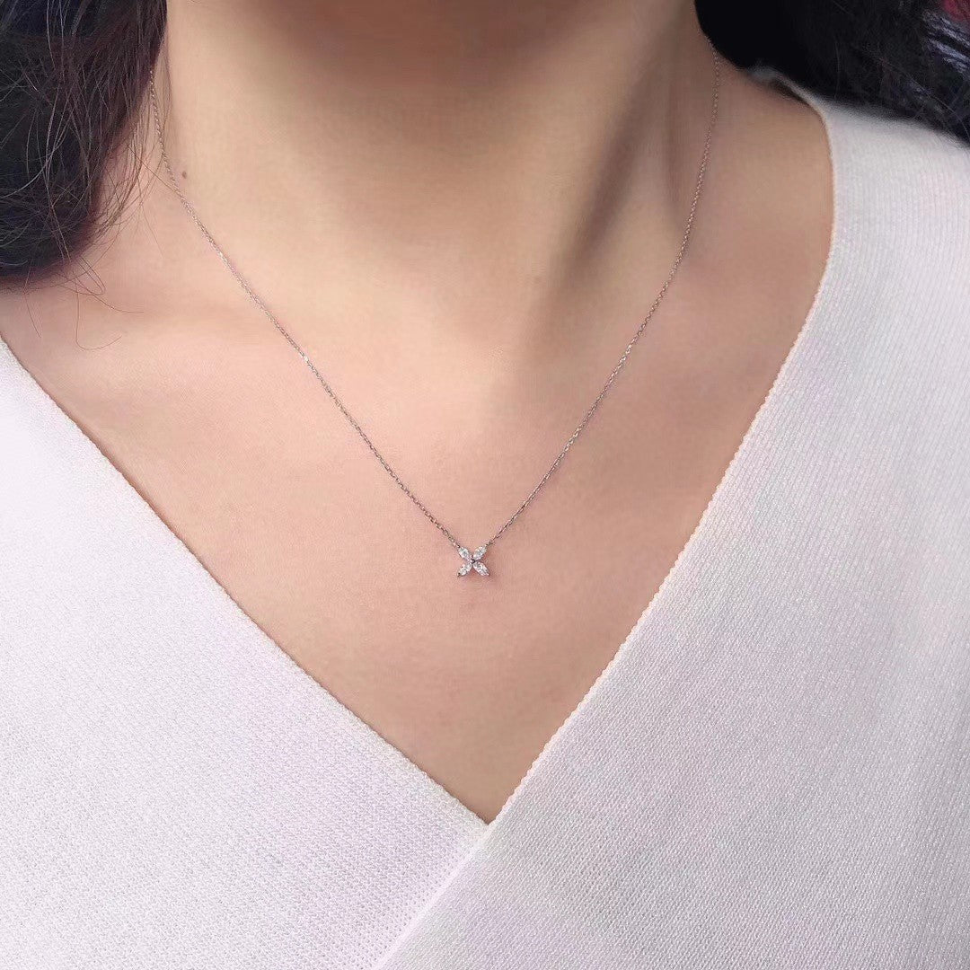 Diamond Marquise Cut Pendant - Unique Jewelry Piece - White Diamond Pendant