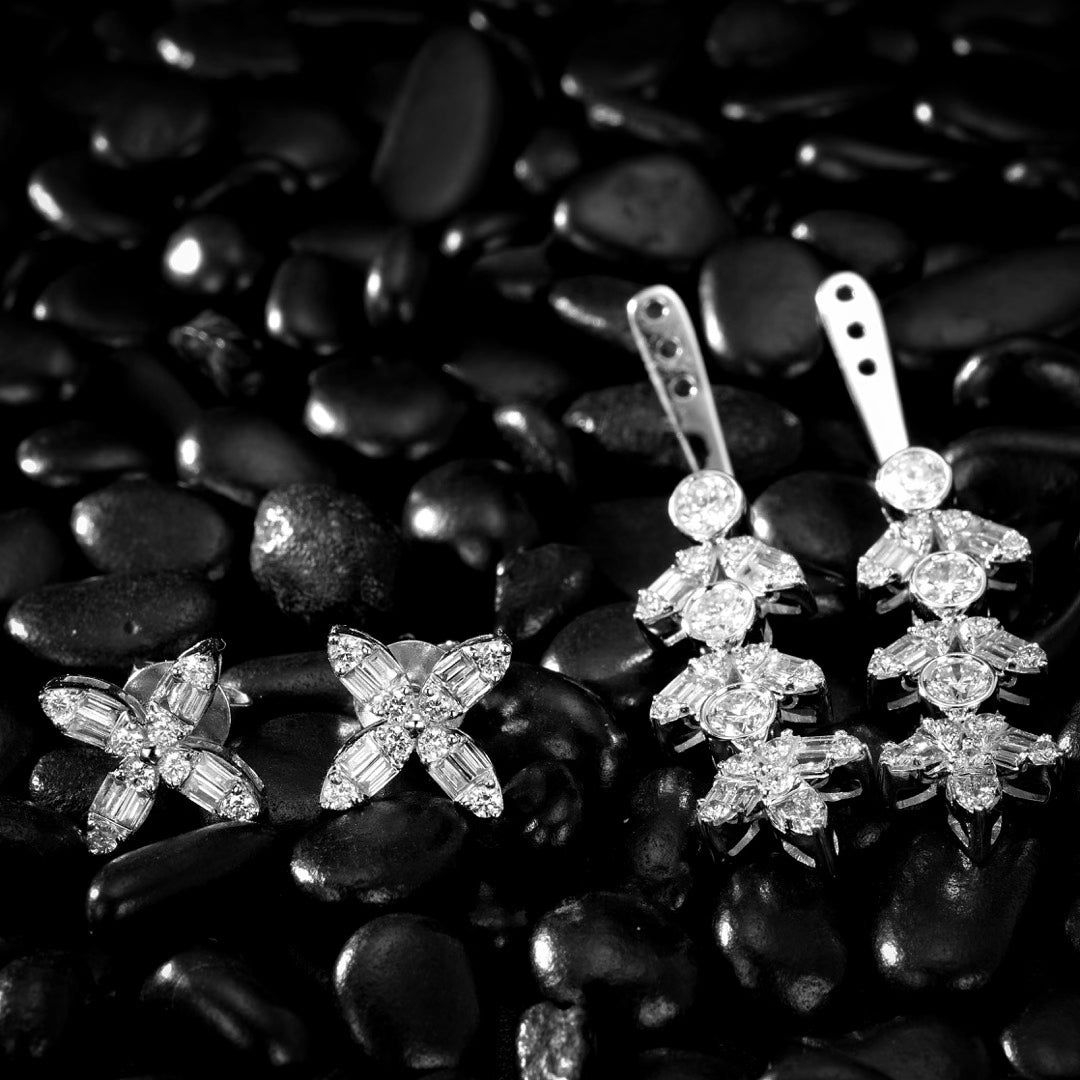 Diamond Marquise Shape Two-Way Earrings - Premium Jewelry - Jeweler.Jewelry