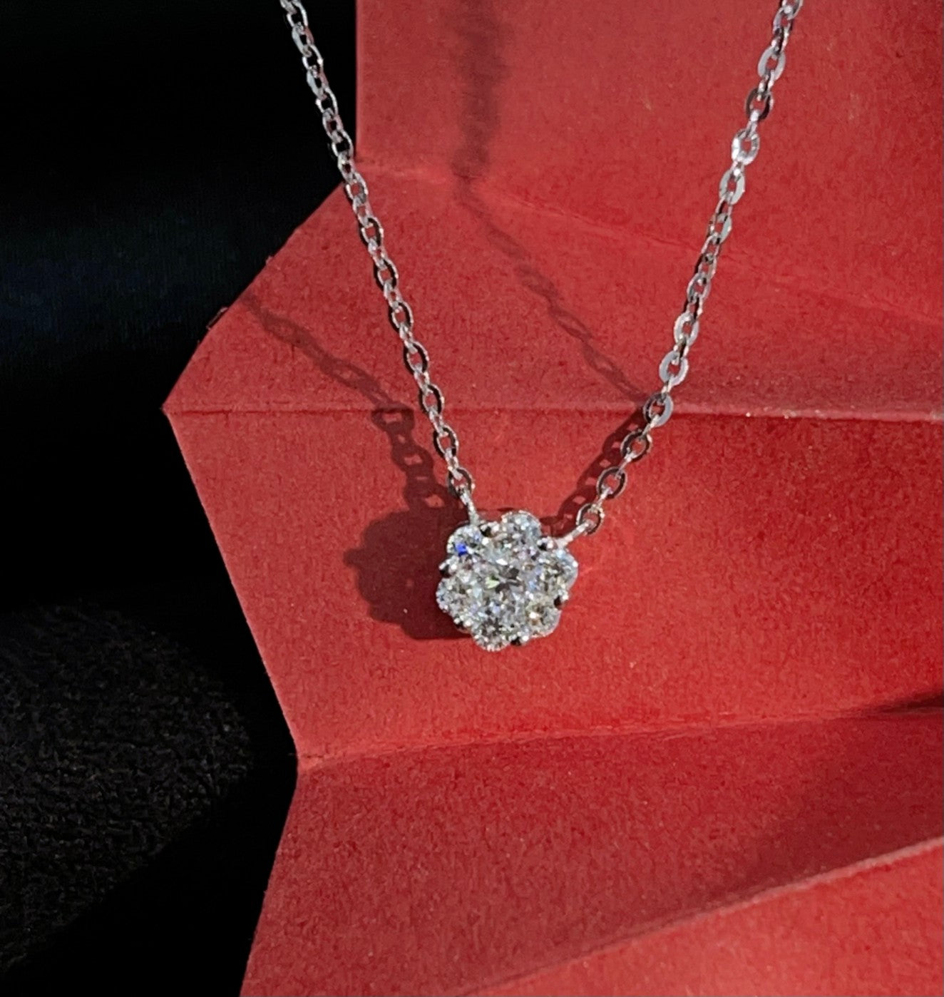 Diamond Pendant Necklace - Elegant Jewelry Piece - White Diamond Pendant