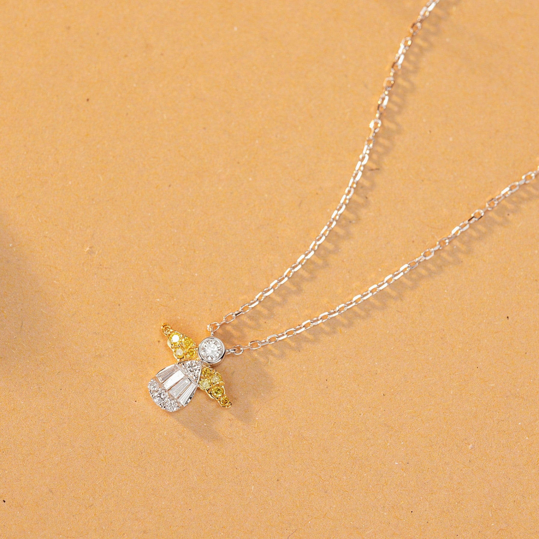 Diamond Snowman Pendant - Luxurious Jewelry Piece - Yellow Diamond Pendant