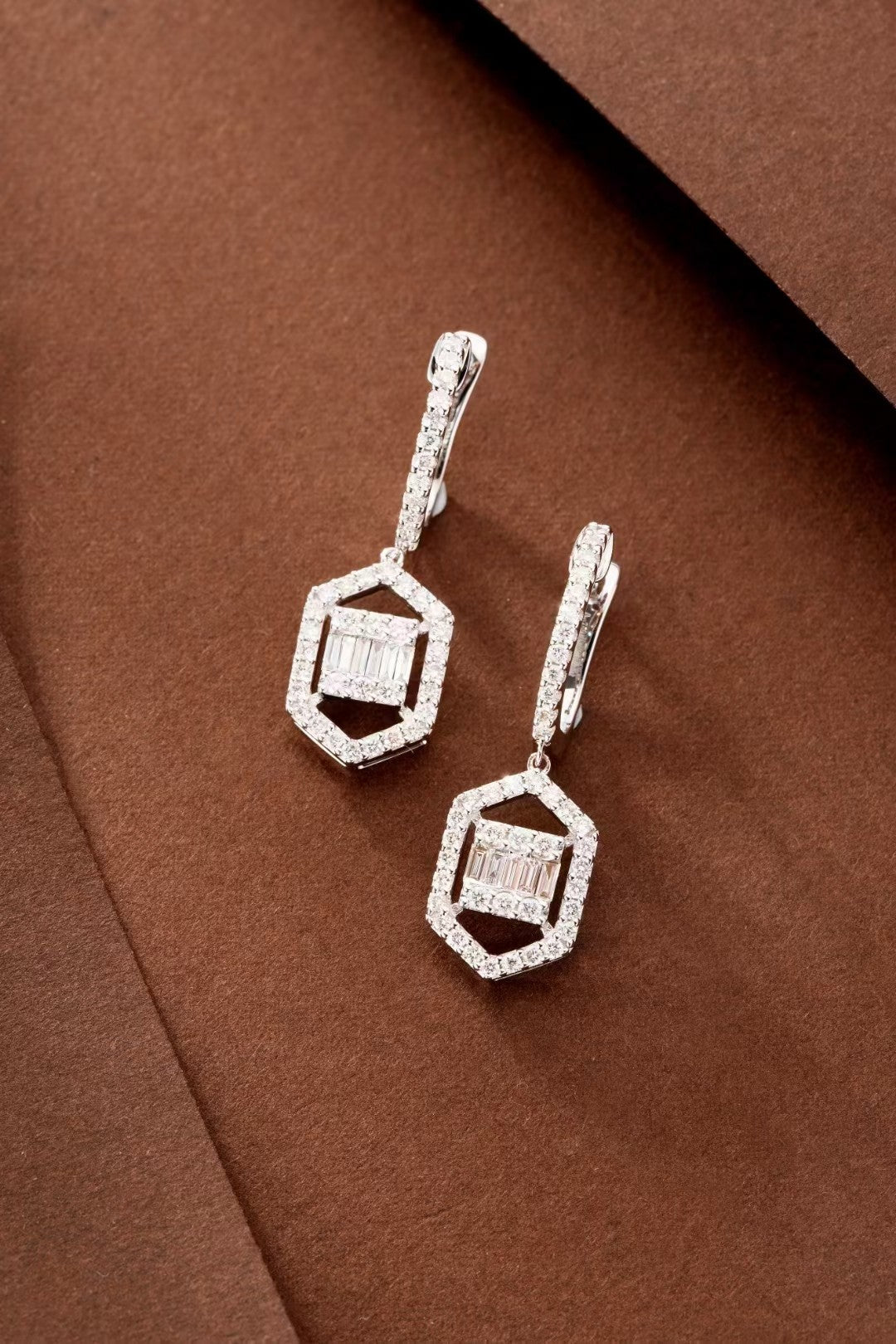 Diamond Square Earrings - Elegant Jewelry Piece - Jeweler.Jewelry