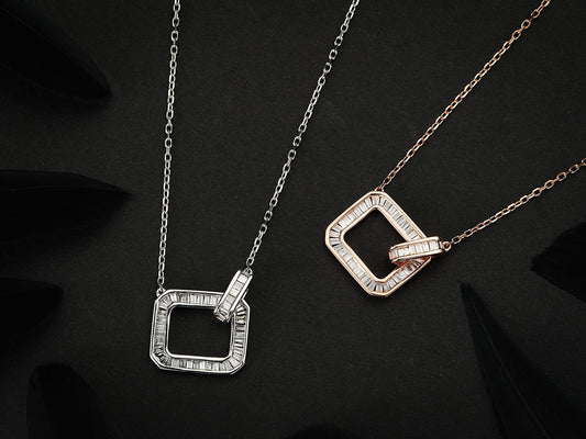 Diamond Square T Pendant Jewelry - Unique and Elegant Choice - White Diamond Pendant