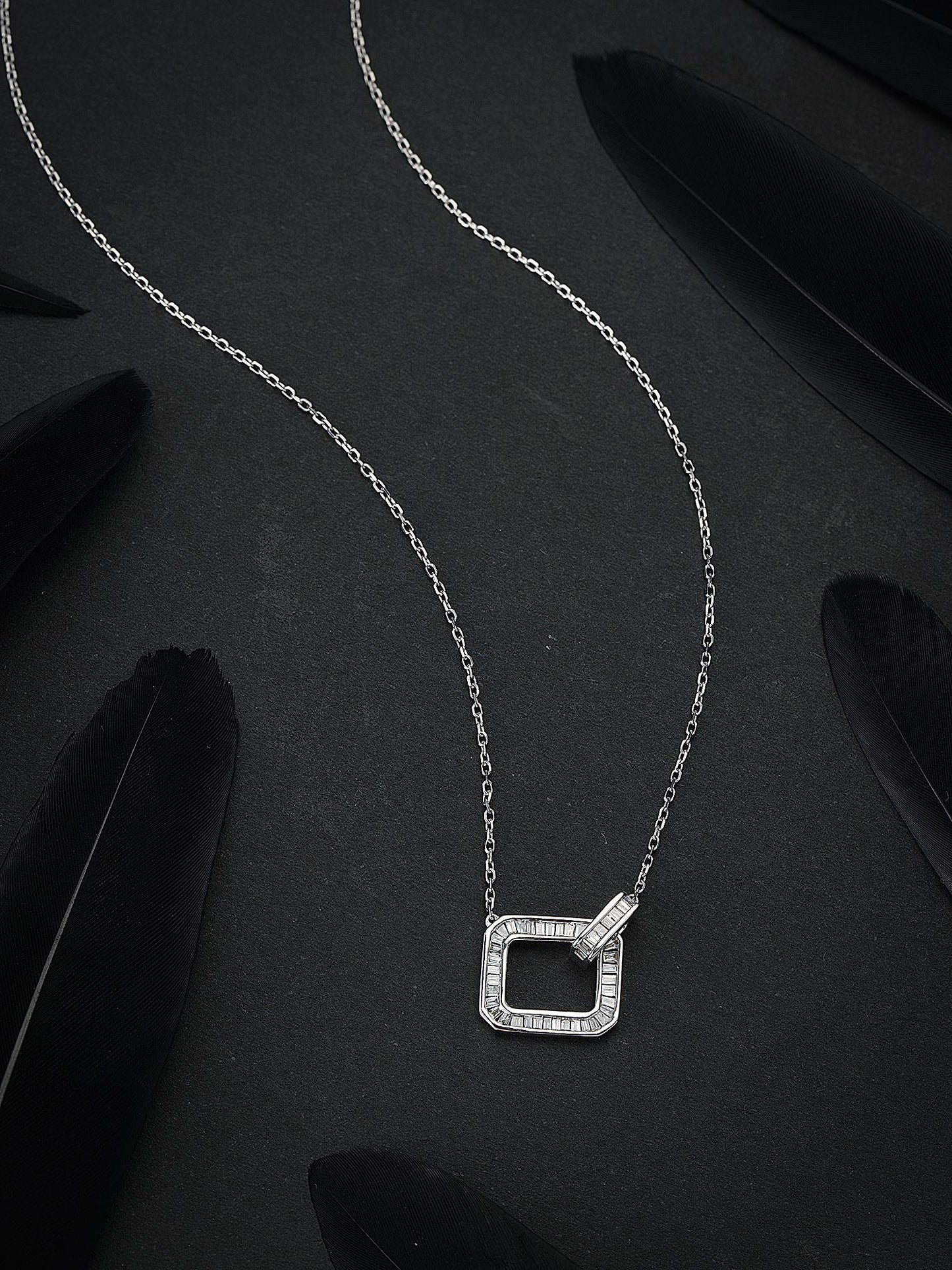 Diamond Square T Pendant Jewelry - Unique and Elegant Choice - White Diamond Pendant