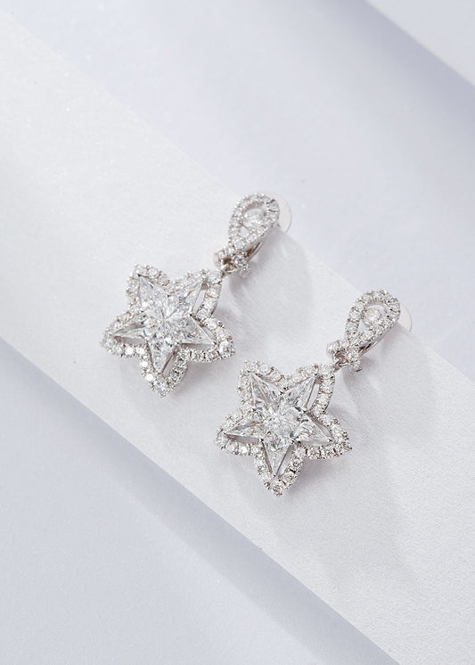 Diamond Star Stud Earrings - Exquisite Jewelry Piece - Jeweler.Jewelry