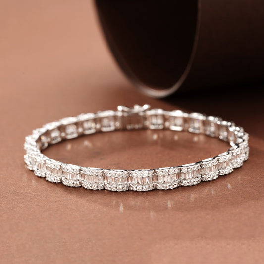 Diamond Tank Bracelet - Exclusive Jewelry Collection - White Diamond Bracelet