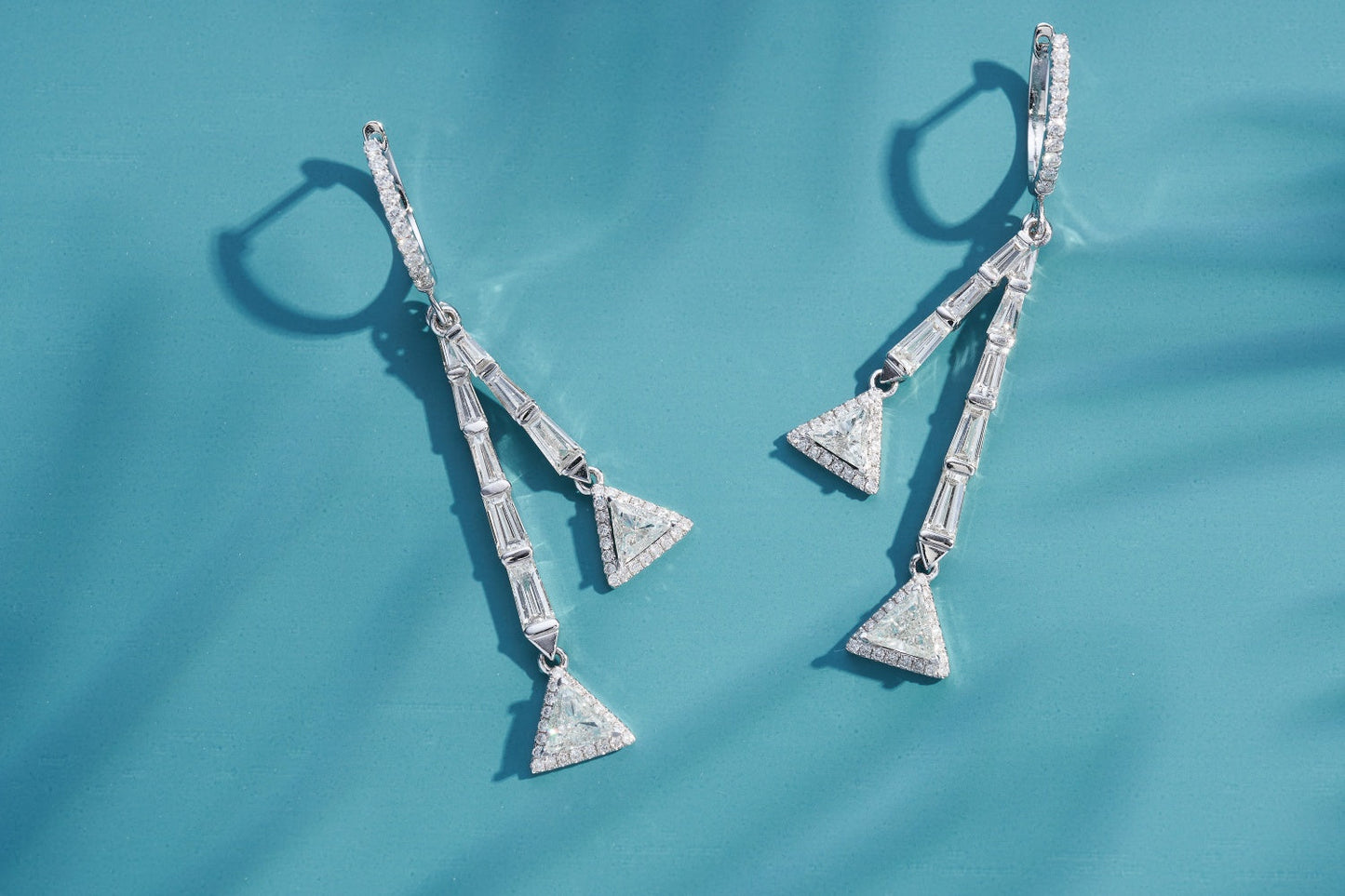 Diamond Triangle Trapezoid Square Earrings - Luxury Jewelry - Jeweler.Jewelry