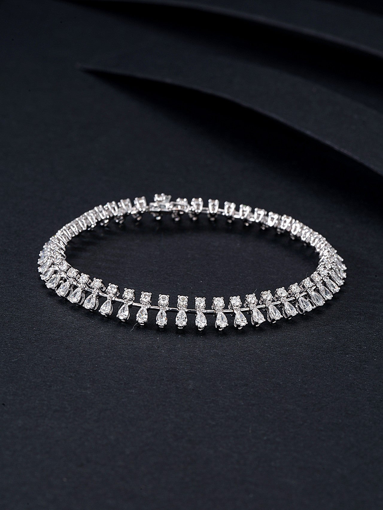 Diamond Water Drop Bracelet - Exquisite Jewelry Collection - White Diamond Bracelet