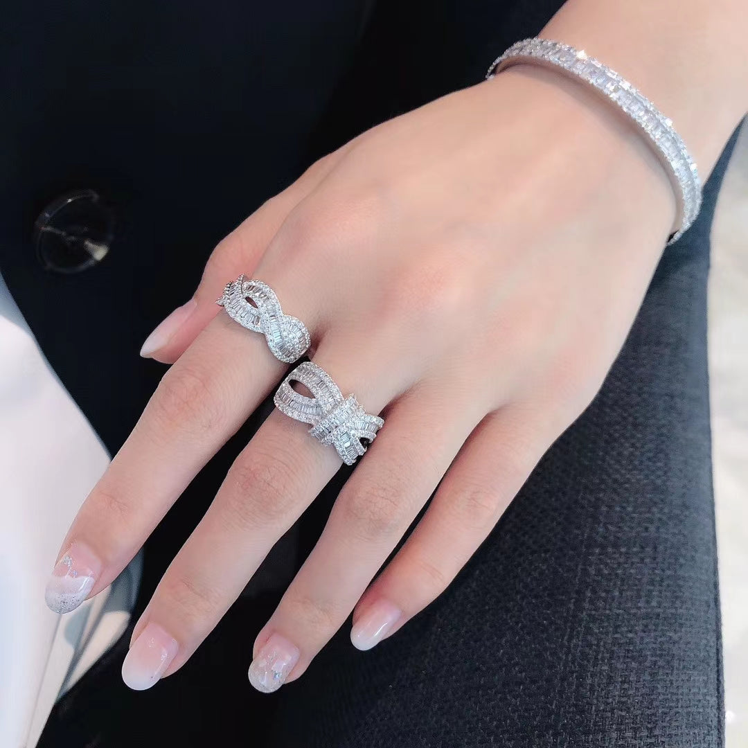 Diamond X Ring - Luxurious Jewelry Piece for Elegant Statements - White Diamond Ring