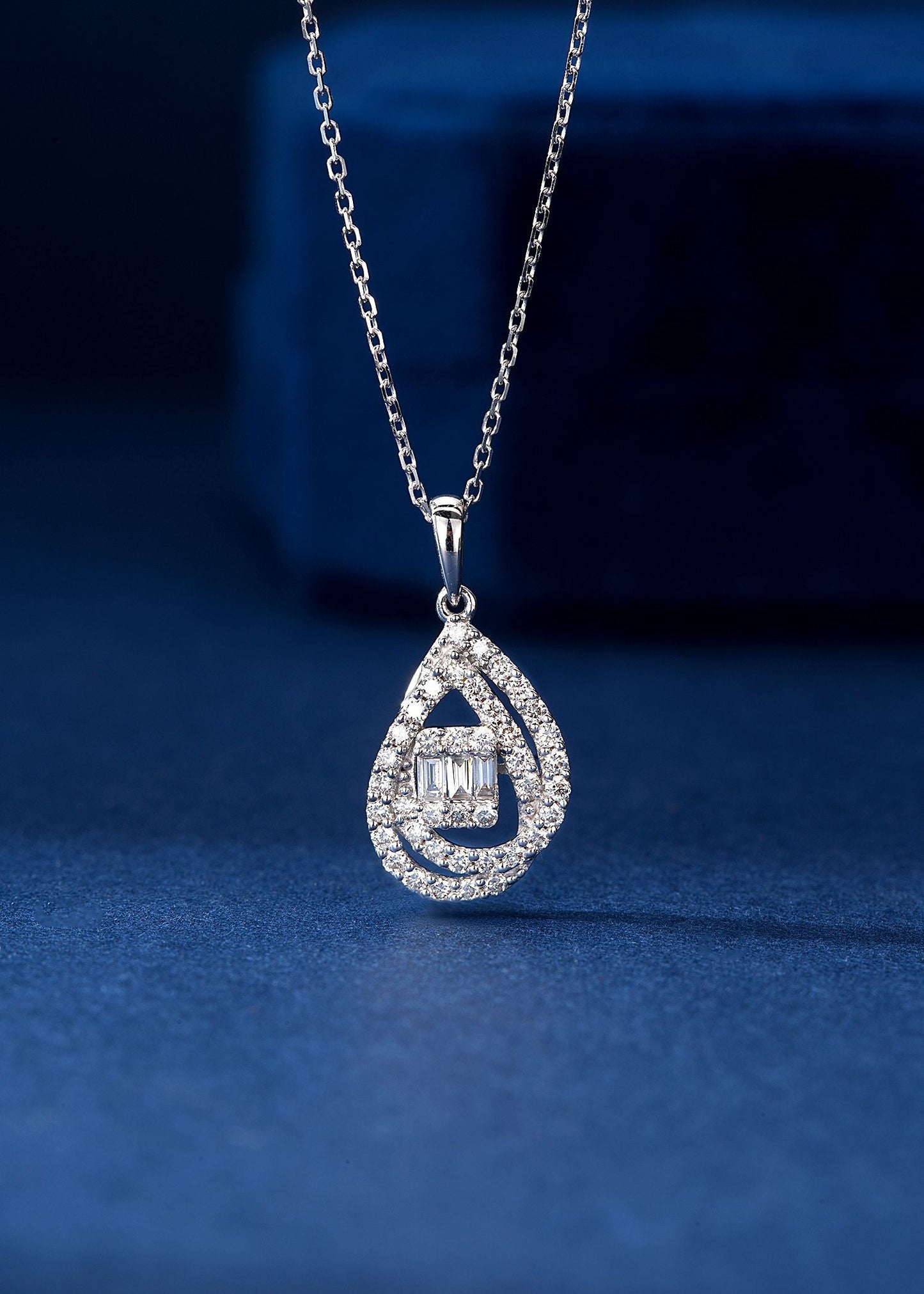 Double Droplet Pendant Jewelry - A Sparkling Gem Awaits - White Diamond Pendant