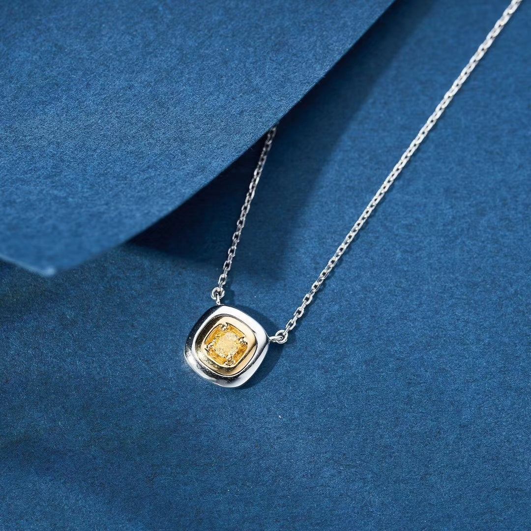 Double-Layered Diamond Pendant - A Sparkling Jewelry Gem - Yellow Diamond Ring