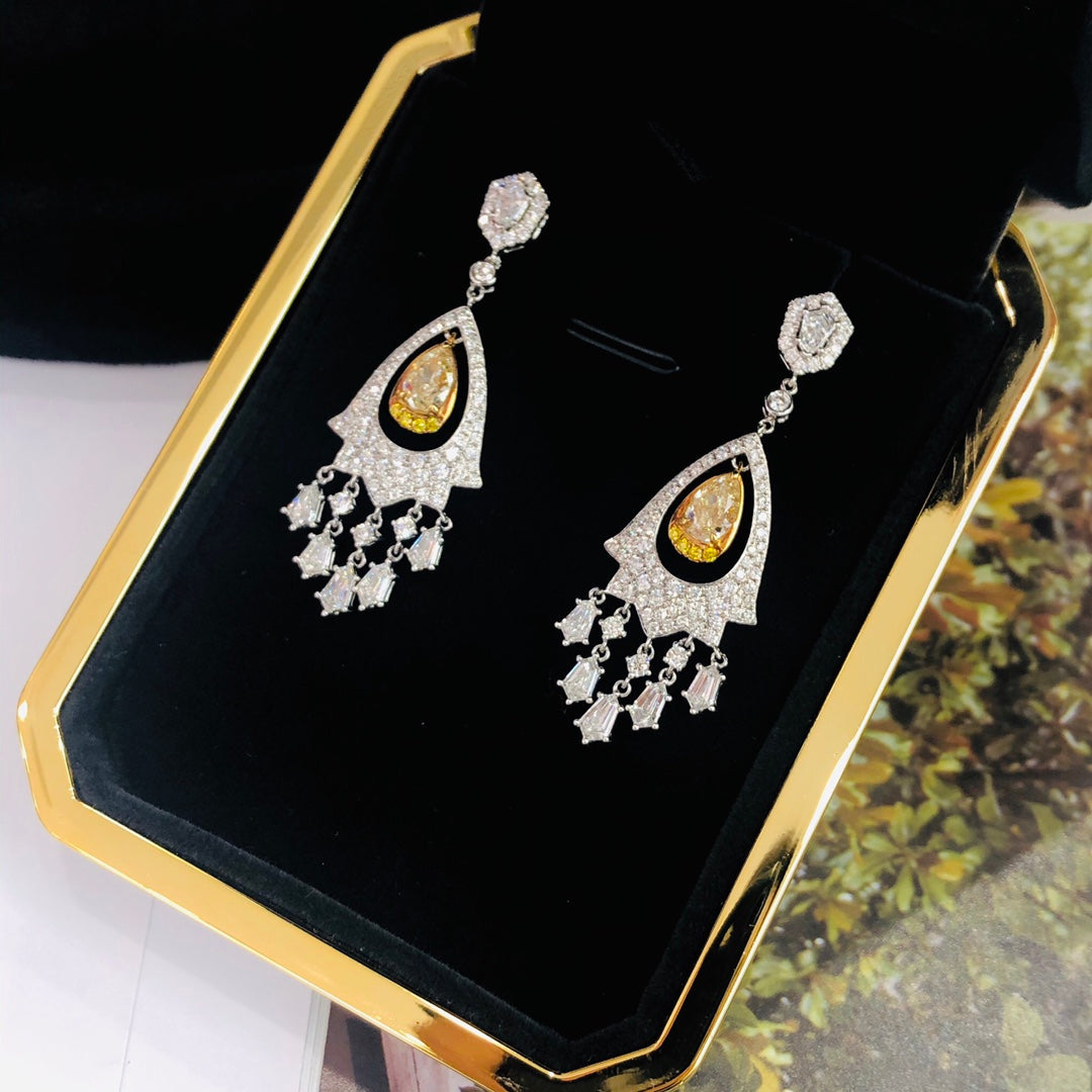 Elegant Diamond Drop Earrings - A Sparkling Jewelry Treasure Jeweler.Jewelry