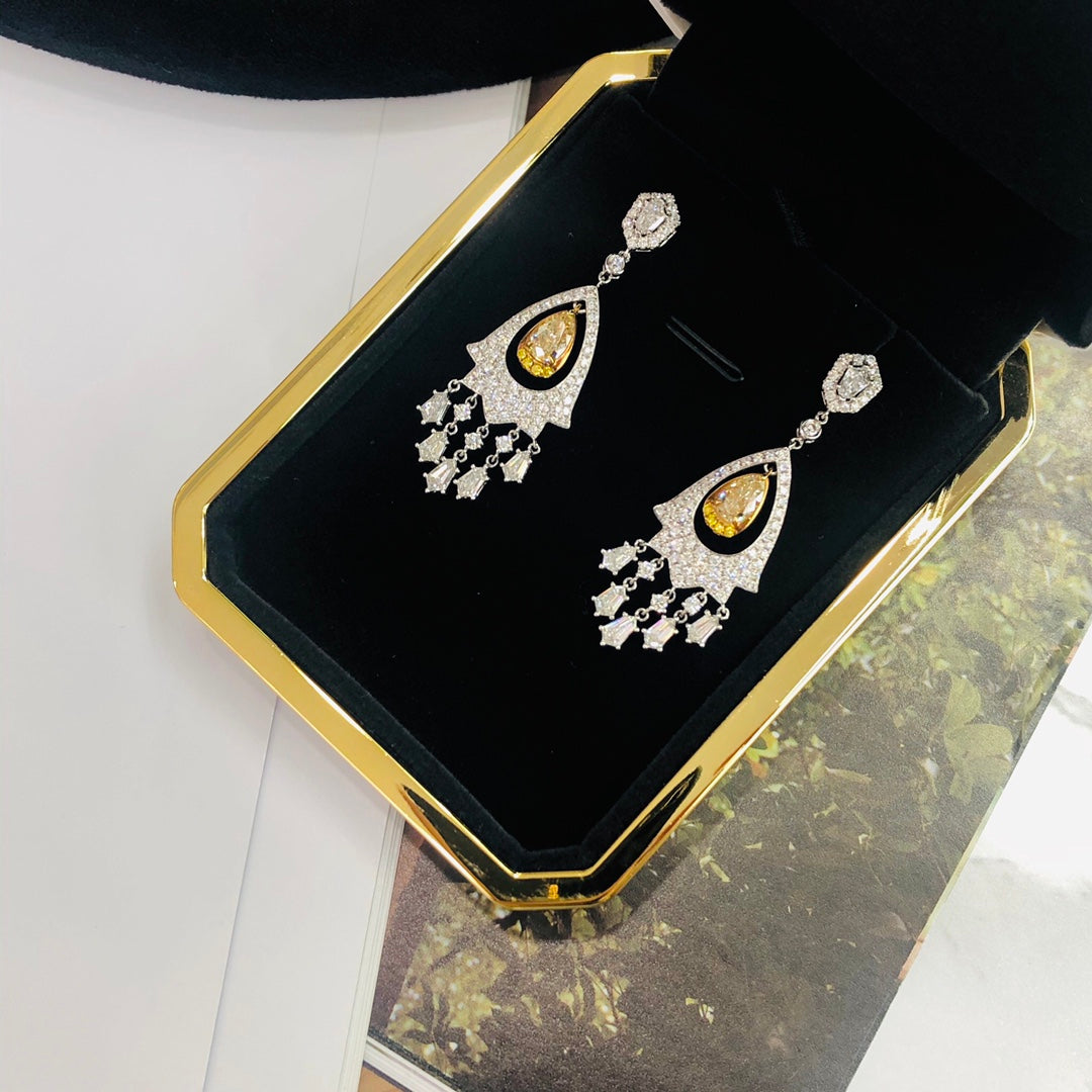 Elegant Diamond Drop Earrings - A Sparkling Jewelry Treasure Jeweler.Jewelry