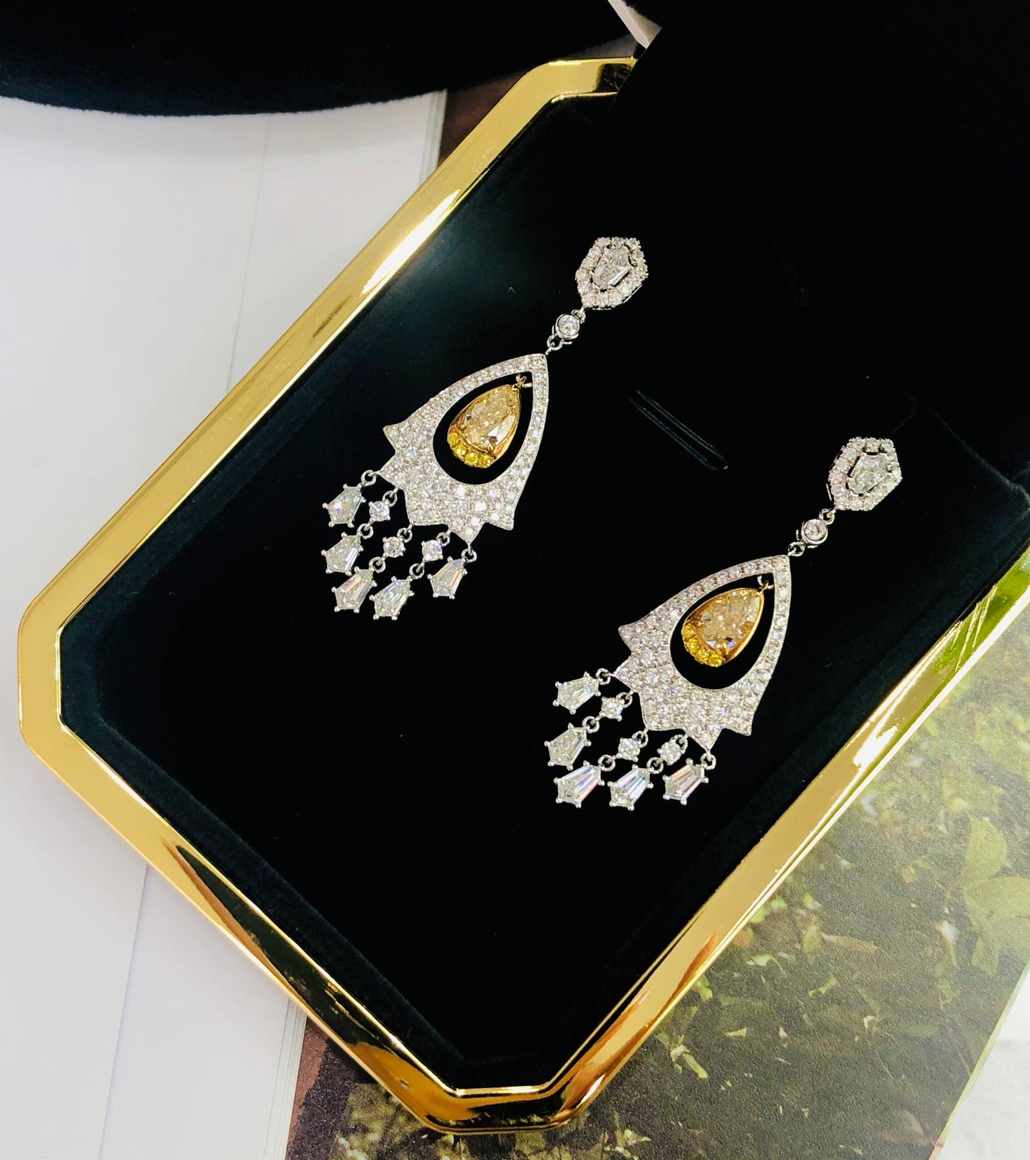 Elegant Diamond Drop Earrings - A Sparkling Jewelry Treasure Jeweler.Jewelry