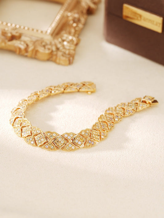 Elegant Isosceles Triangle Diamond-Shaped Bracelet - Fine Jewelry - Yellow Diamond Bracelet