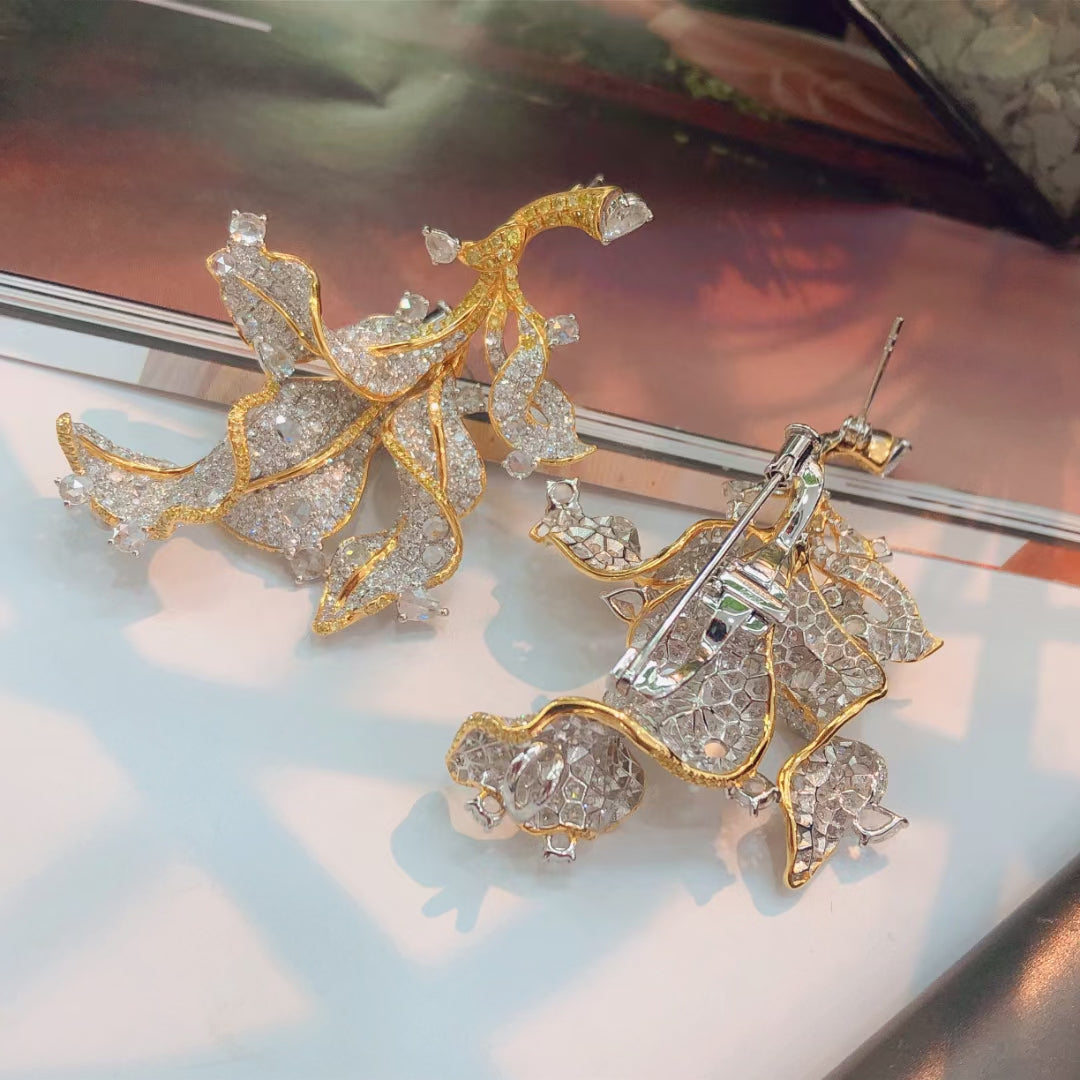 {Elegant Leaf Earrings with Diamond Accent - A Must-Have Jewelry Piece} Jeweler.Jewelry