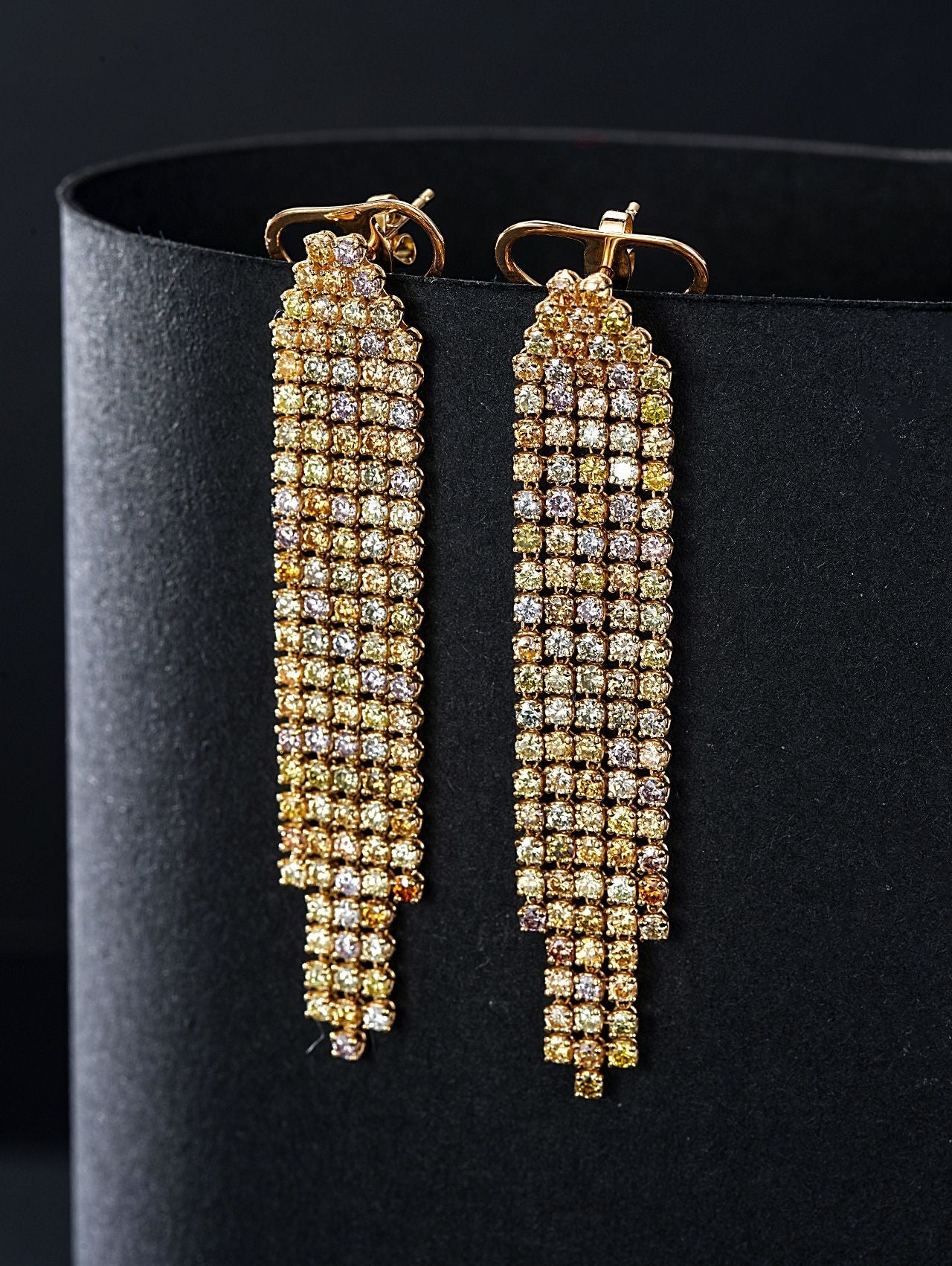 Elegant Long Tassel Earrings with Diamond Accent – Luxury Jewelry Jeweler.Jewelry