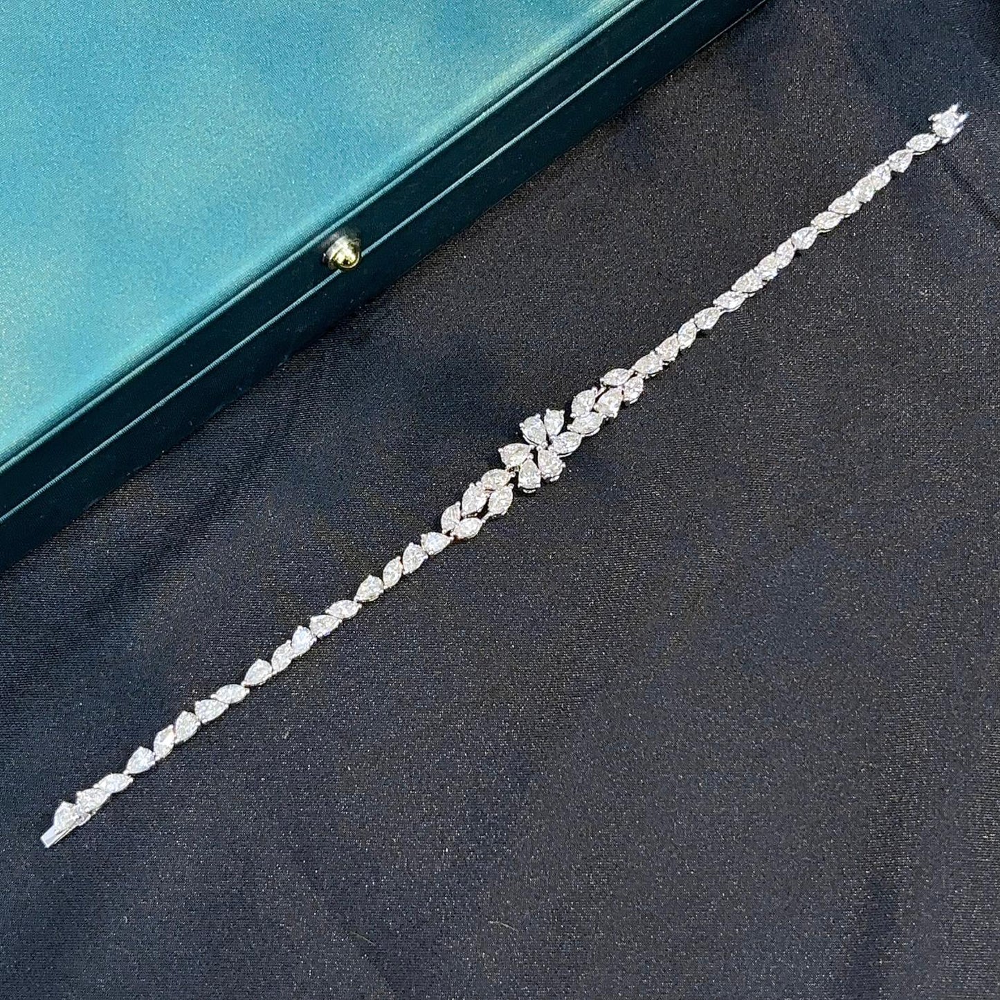 Elegant Marquise Drop Shape Jewelry Bracelet with Sparkling Stones - White Diamond Bracelet