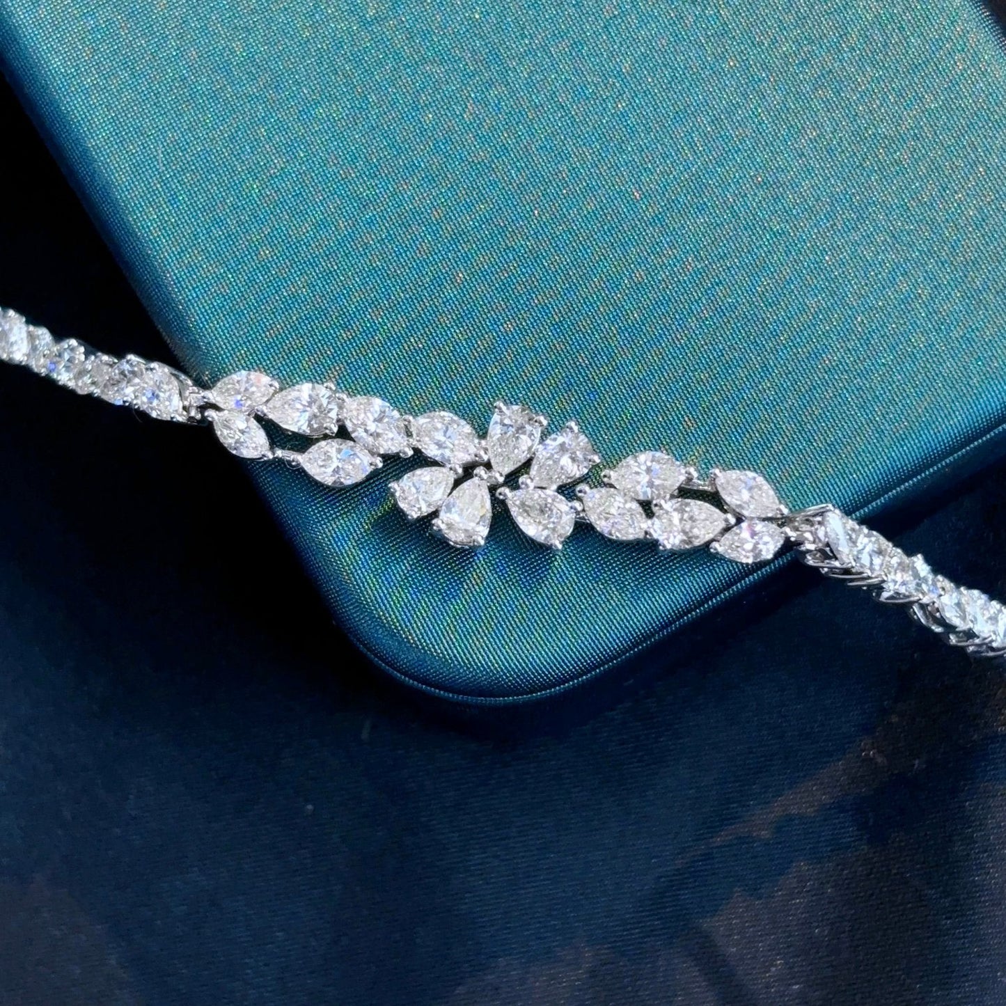 Elegant Marquise Drop Shape Jewelry Bracelet with Sparkling Stones - White Diamond Bracelet