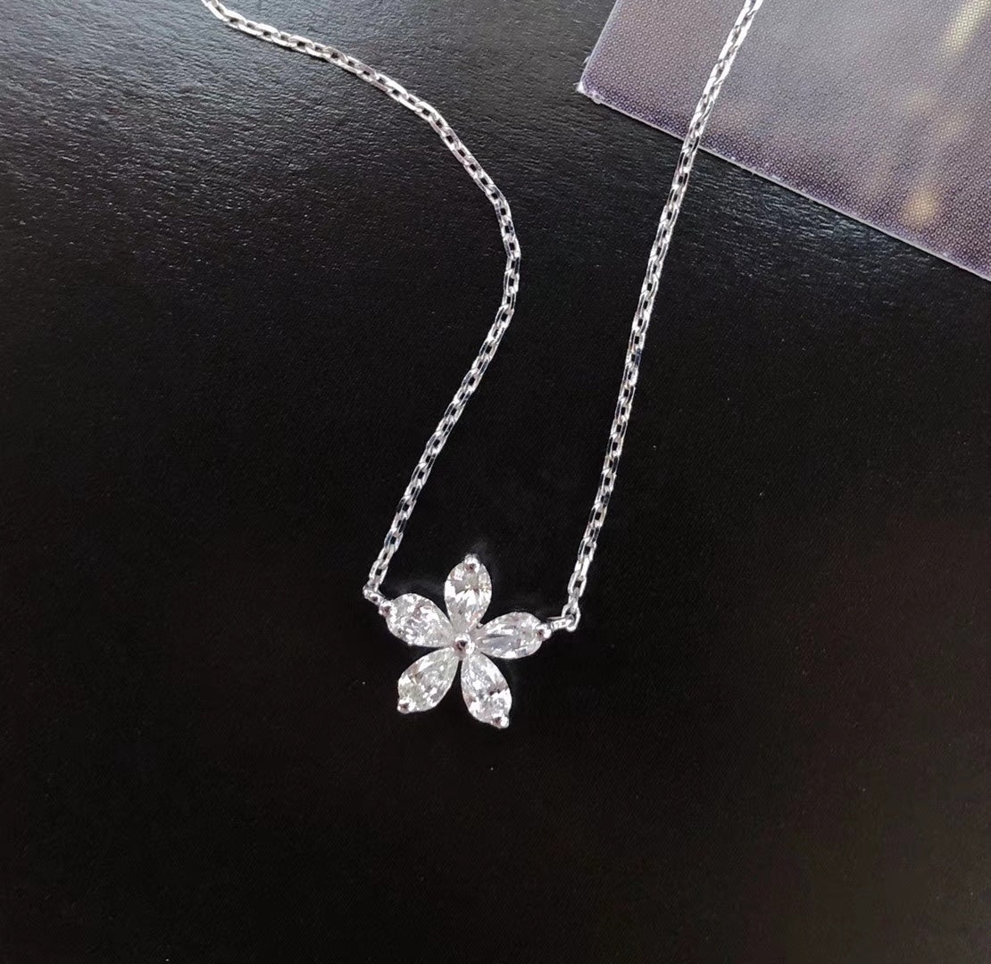 Elegant Marquise Five-Point Star Pendant Jewelry - White Diamond Pendant