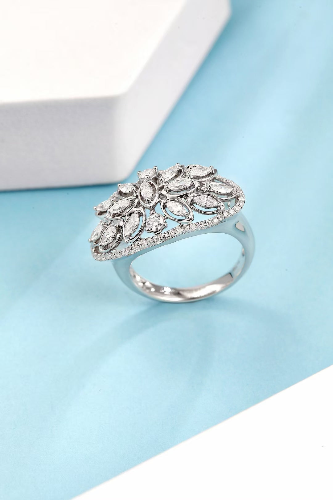 Elegant Marquise Shape Ring - Fine Jewelry Collection - White Diamond Ring