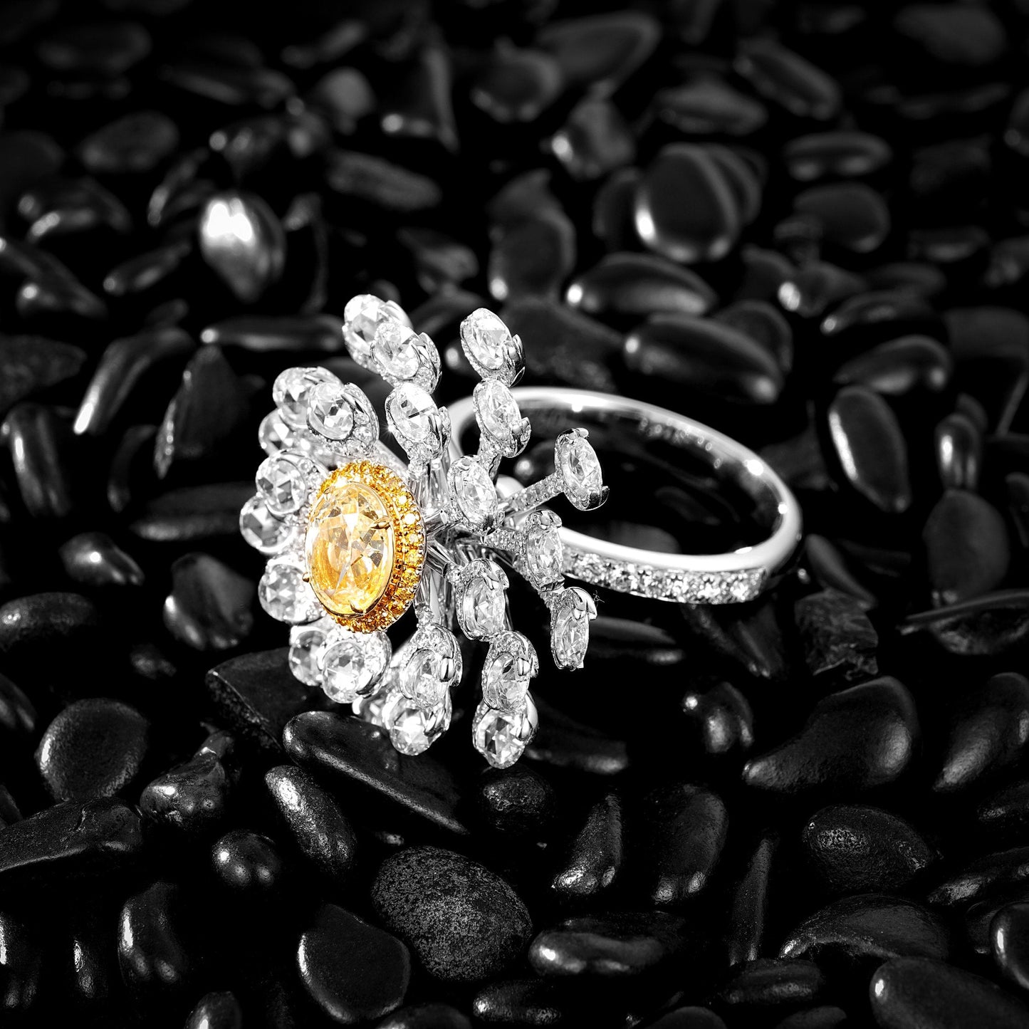 Elegant New Oval Yellow Diamond Ring - Luxury Jewelry Collection - Yellow Diamond Ring