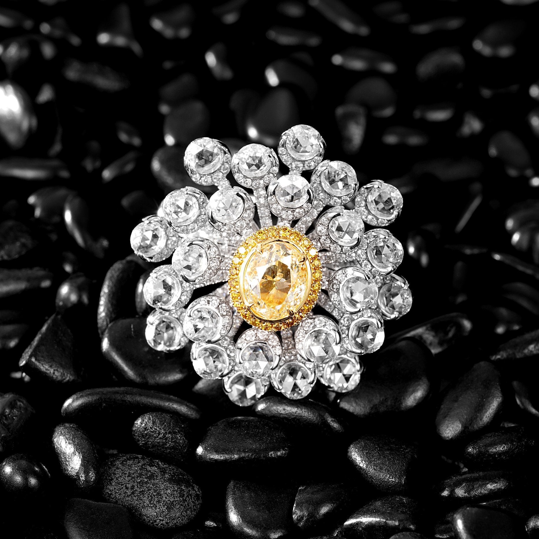 Elegant New Oval Yellow Diamond Ring - Luxury Jewelry Collection - Yellow Diamond Ring