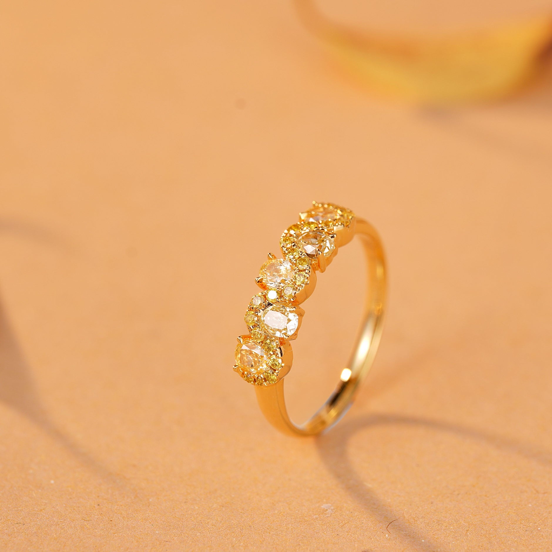 Elegant Oval Yellow Diamond Ring - A Sparkling Jewelry Gem - Yellow Diamond Ring