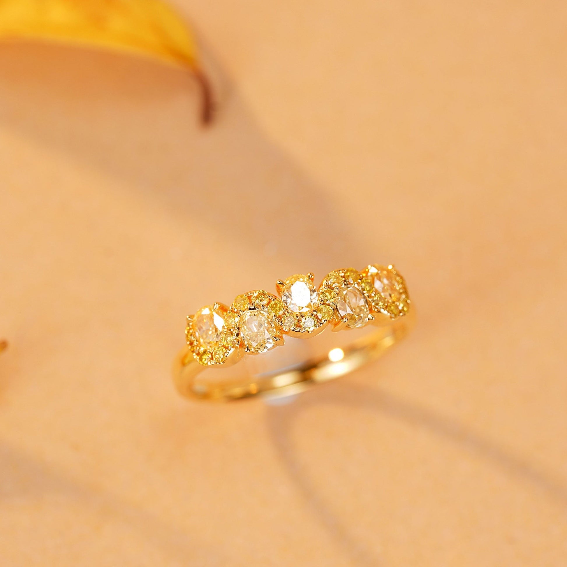 Elegant Oval Yellow Diamond Ring - A Sparkling Jewelry Gem - Yellow Diamond Ring