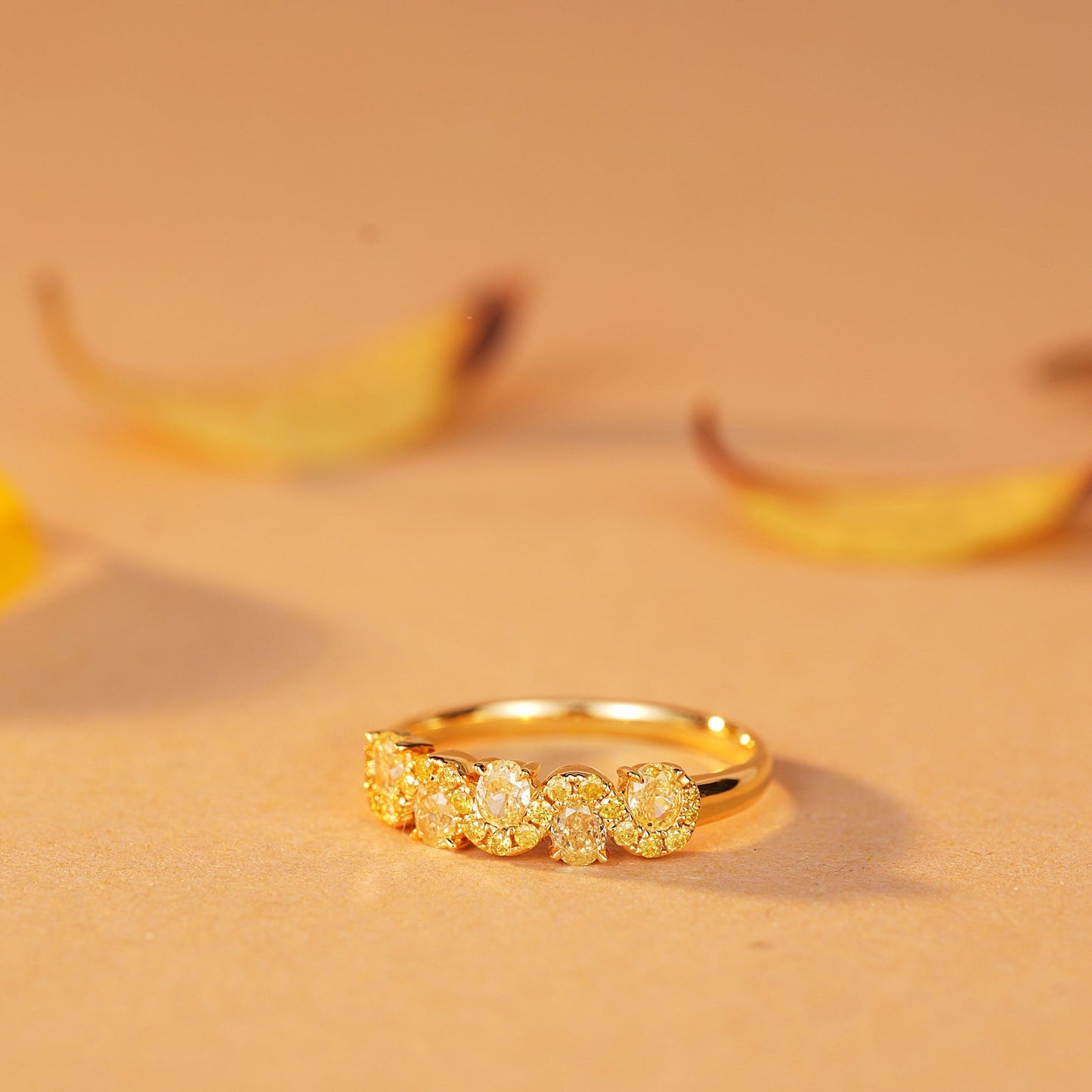 Elegant Oval Yellow Diamond Ring - A Sparkling Jewelry Gem - Yellow Diamond Ring