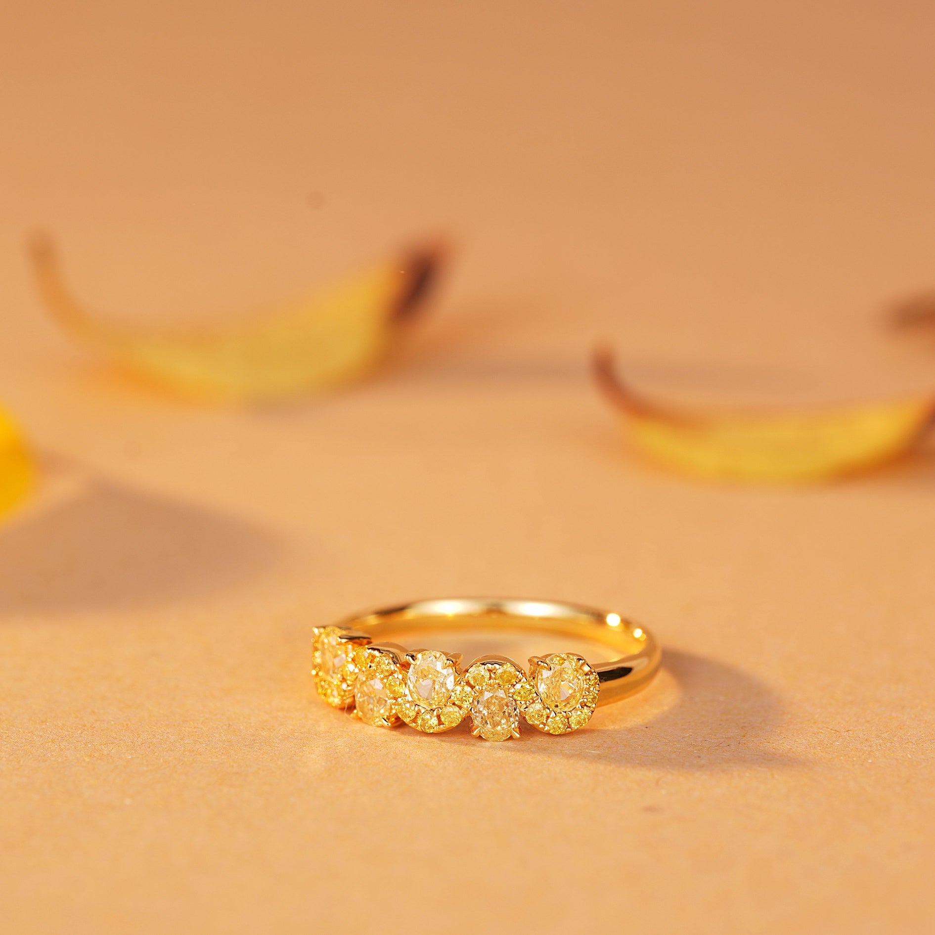 Elegant Oval Yellow Diamond Ring - A Sparkling Jewelry Gem - Yellow Diamond Ring