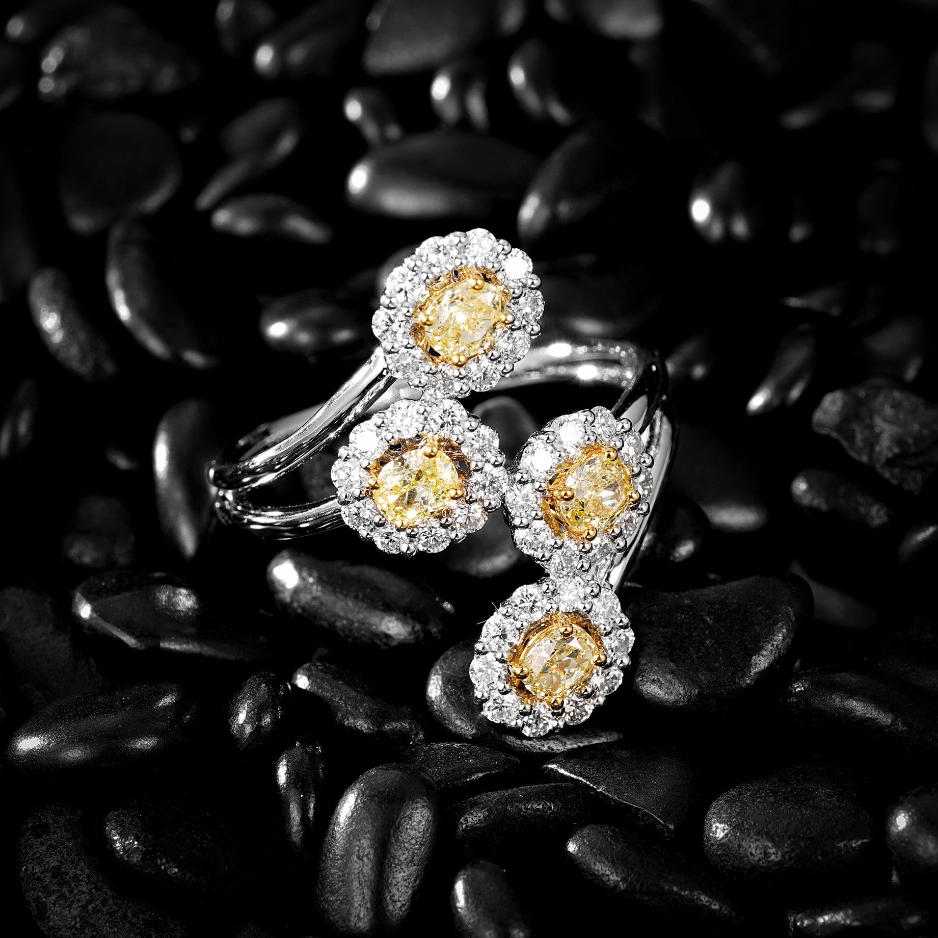 Elegant Oval Yellow Diamond Ring - Premium Jewelry Collection - Yellow Diamond Ring