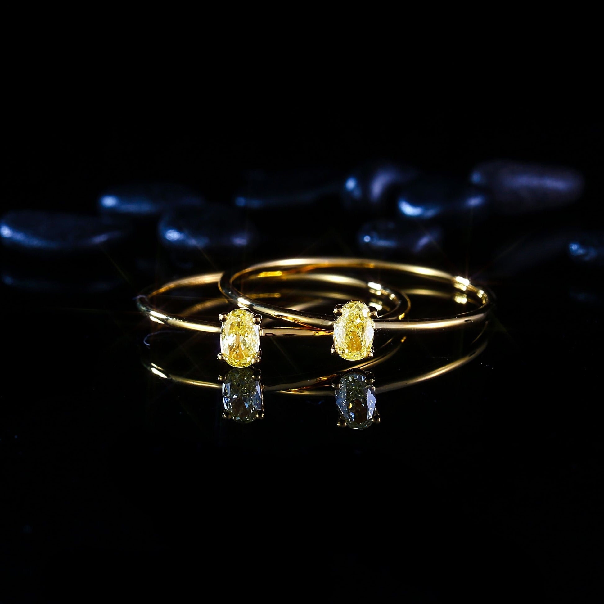 Elegant Single Elliptical Yellow Diamond Ring in Gold - Fine Jewelry Jeweler.Jewelry