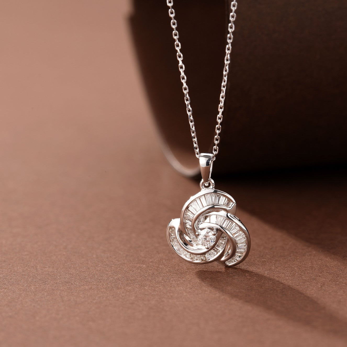 Elegant Vortex Pendant Jewelry - A Sparkling Choice - White Diamond Pendant