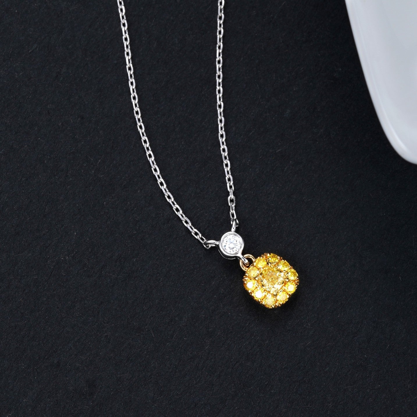 Elegant Yellow Diamond Oval Pendant Jewelry - Yellow Diamond Pendant