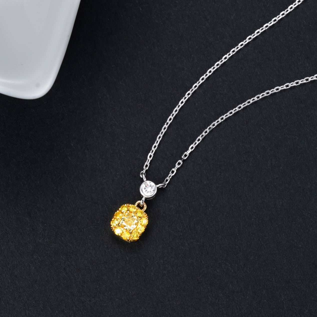 Elegant Yellow Diamond Oval Pendant Jewelry - Yellow Diamond Pendant