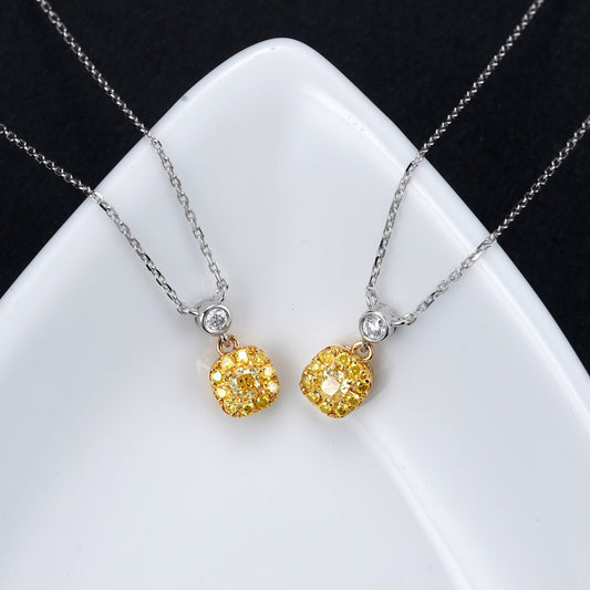 Elegant Yellow Diamond Oval Pendant Jewelry - Yellow Diamond Pendant