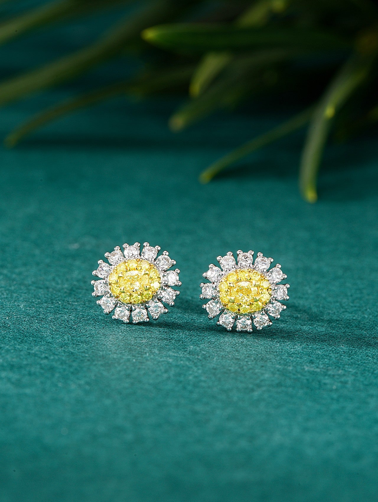 Elegant Yellow Diamond Oval Stud Earrings - Fine Jewelry Collection Jeweler.Jewelry