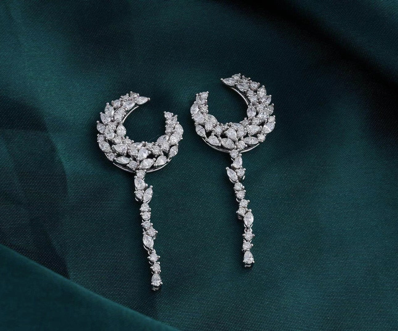 Enchanting Crescent Moon Drop Earrings in Jewelry Collection - Jeweler.Jewelry