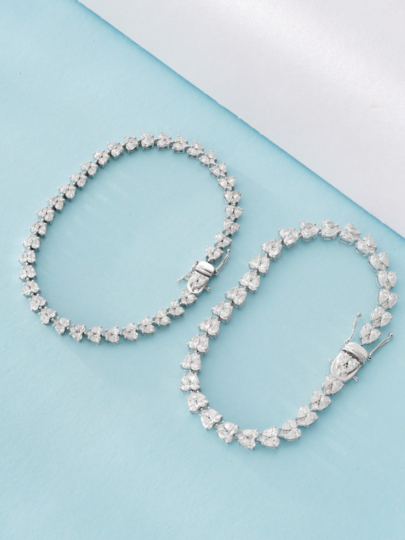 Enchanting Heart-Shaped Diamond Bracelet - Premium Jewelry - White Diamond Bracelet